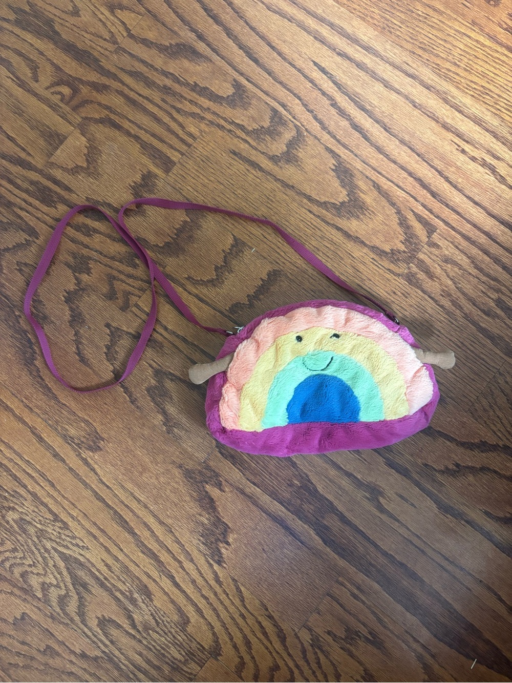Jellycat Plush Rainbow Crossbody Bag - Pink